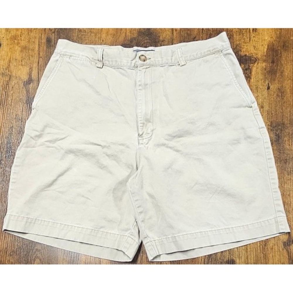 Polo Ralph Lauren Philip Men's Shorts Beige Khaki Tan Flat Front Chino Size 34x8